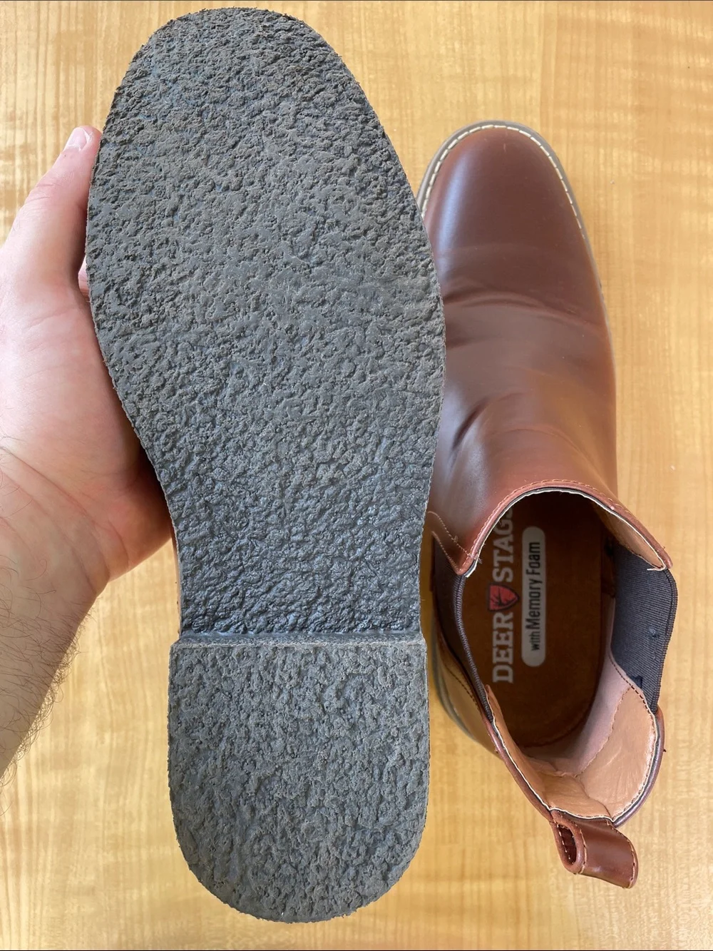 Deer Stags Men's Rockland Chukka Chelsea Boots Brown Size 8 Memory Foam
